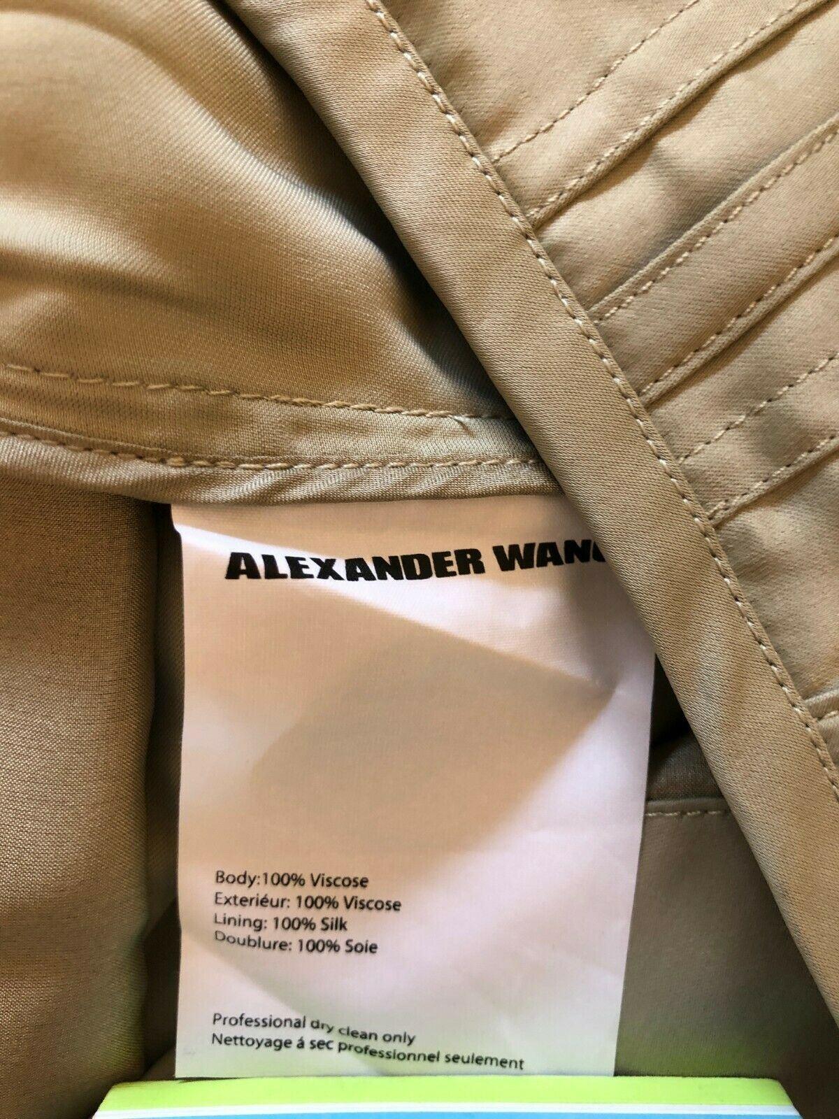 Alexander Wang Pale Khaki Silky Satin Shorts Size UK 12 US 8 EU 40 - Timelessfashions
