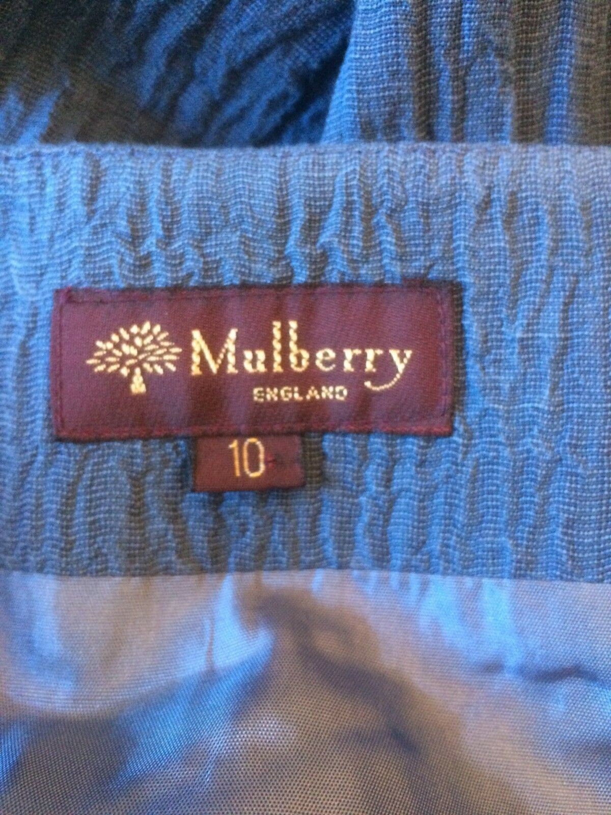 Mulberry Blue Long Textured Wrap Linen & Cotton Skirt UK 10 US 6 EU 38 Timeless Fashions