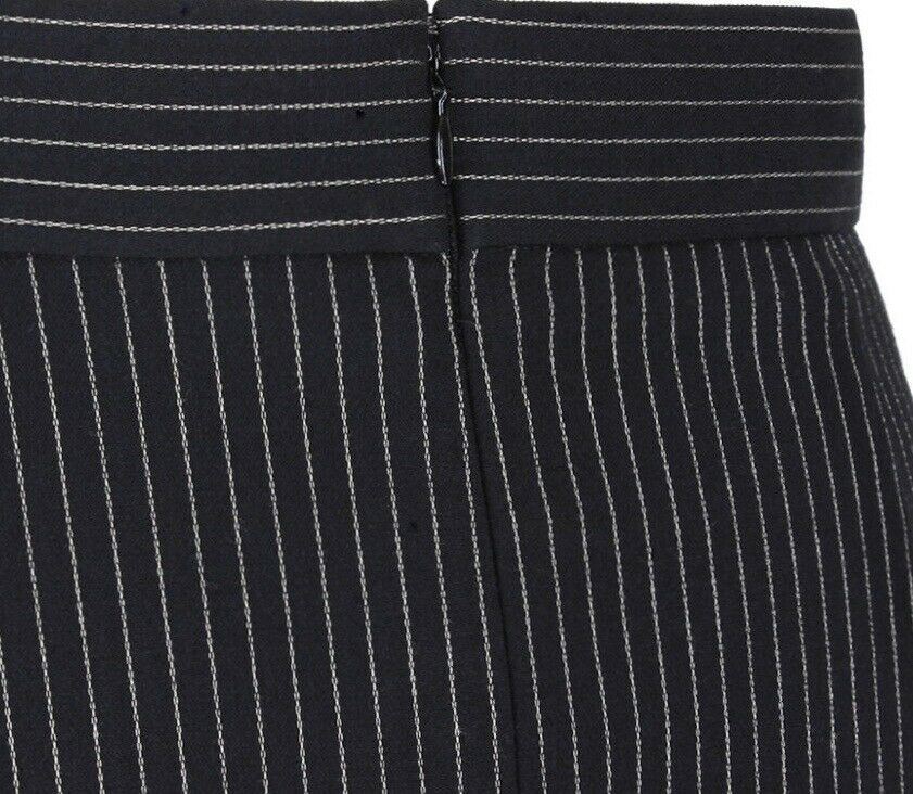 Stella McCartney Womens Black Pinstripe Godet Pleat Skirt UK 12 US 8 EU 40 Timeless Fashions