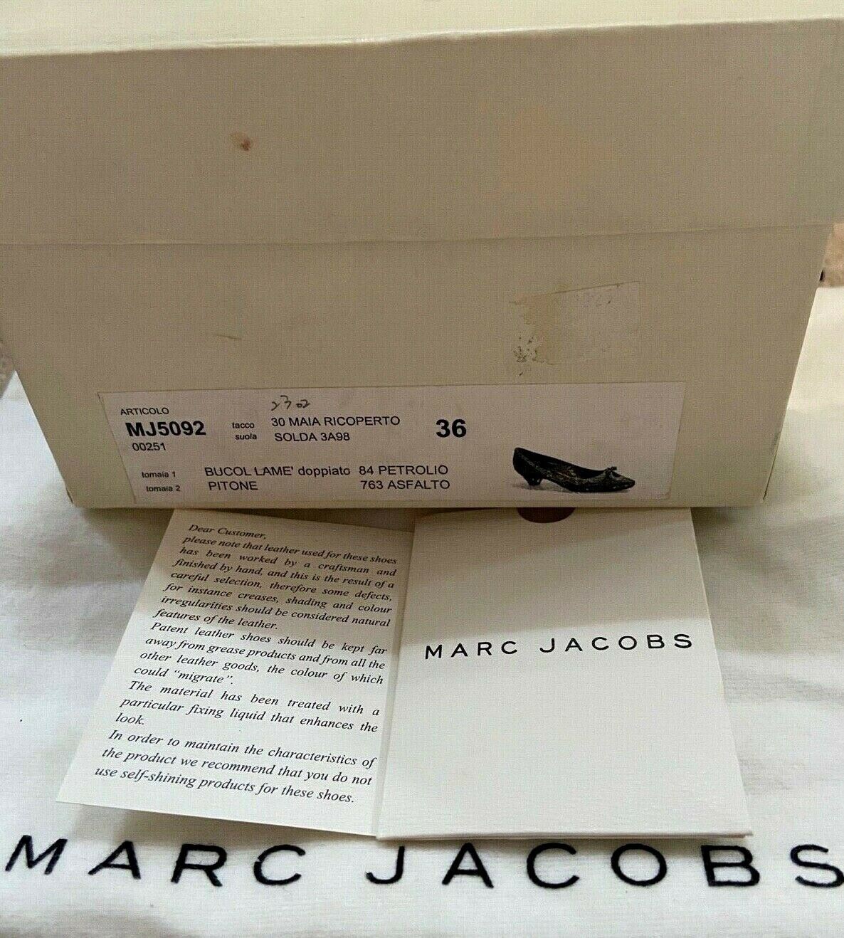 Marc Jacobs Black Low Heeled Toe Cut Out Slipper Court Shoes UK 3.5 US 6 EU 36 Timeless Fashions