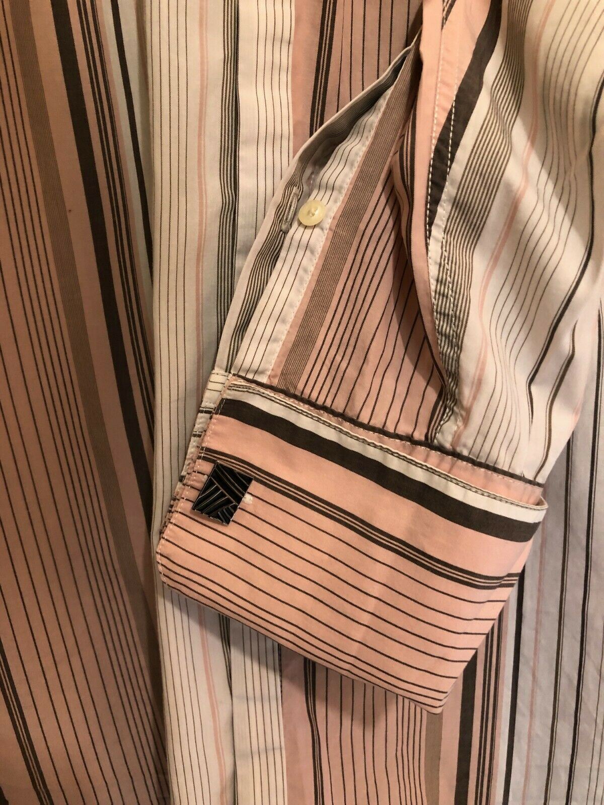 Reiss Men's Pink & White Striped Cotton Formal Shirt Chest 42" Neck 17" Timeless Fashions