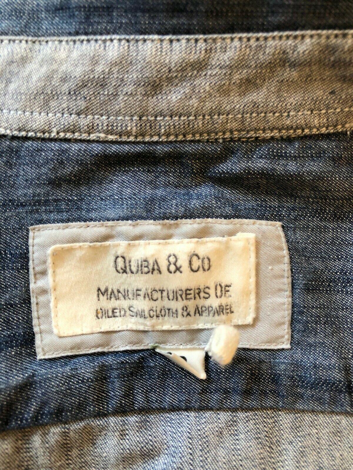 Quba & Co Mid Blue Men's Chambray Long Sleeve Shirt Medium - Timelessfashions