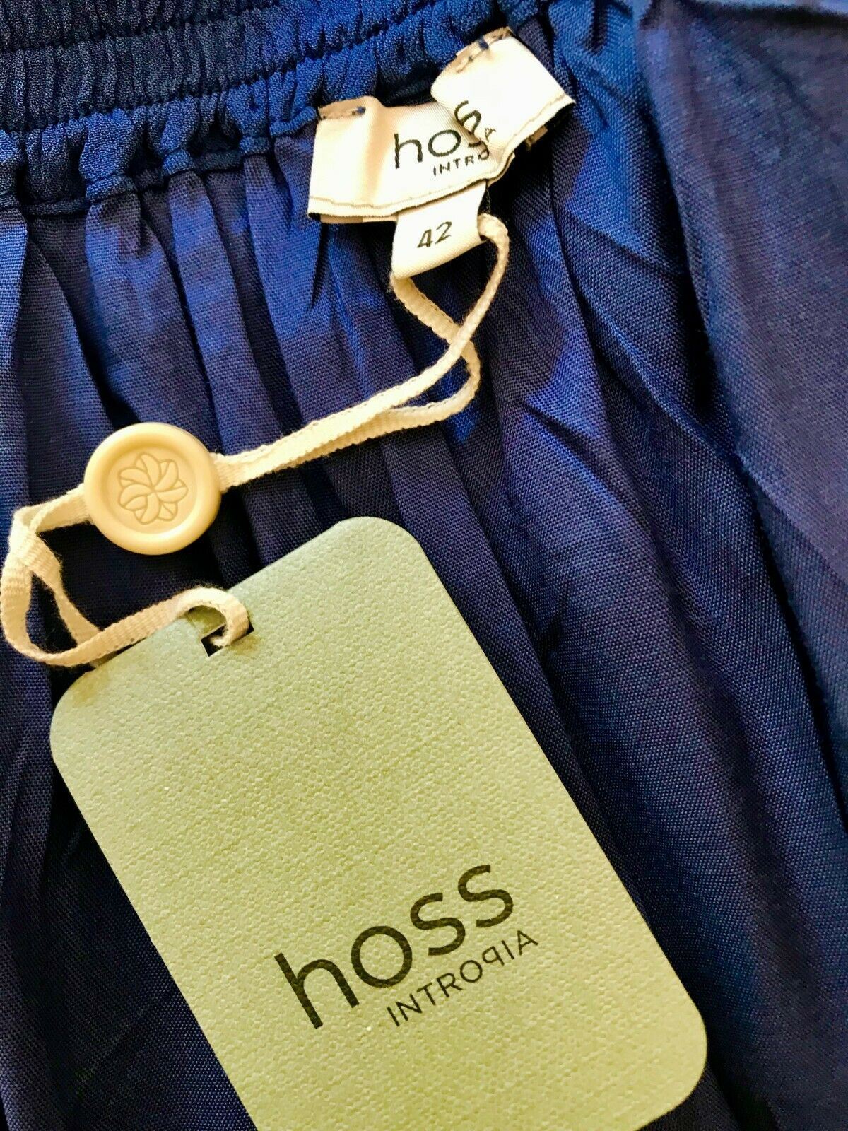 Hoss Intropia Blue Pleated Crepe Mini Skirt UK 10 US 6 EU 38 Timeless Fashions