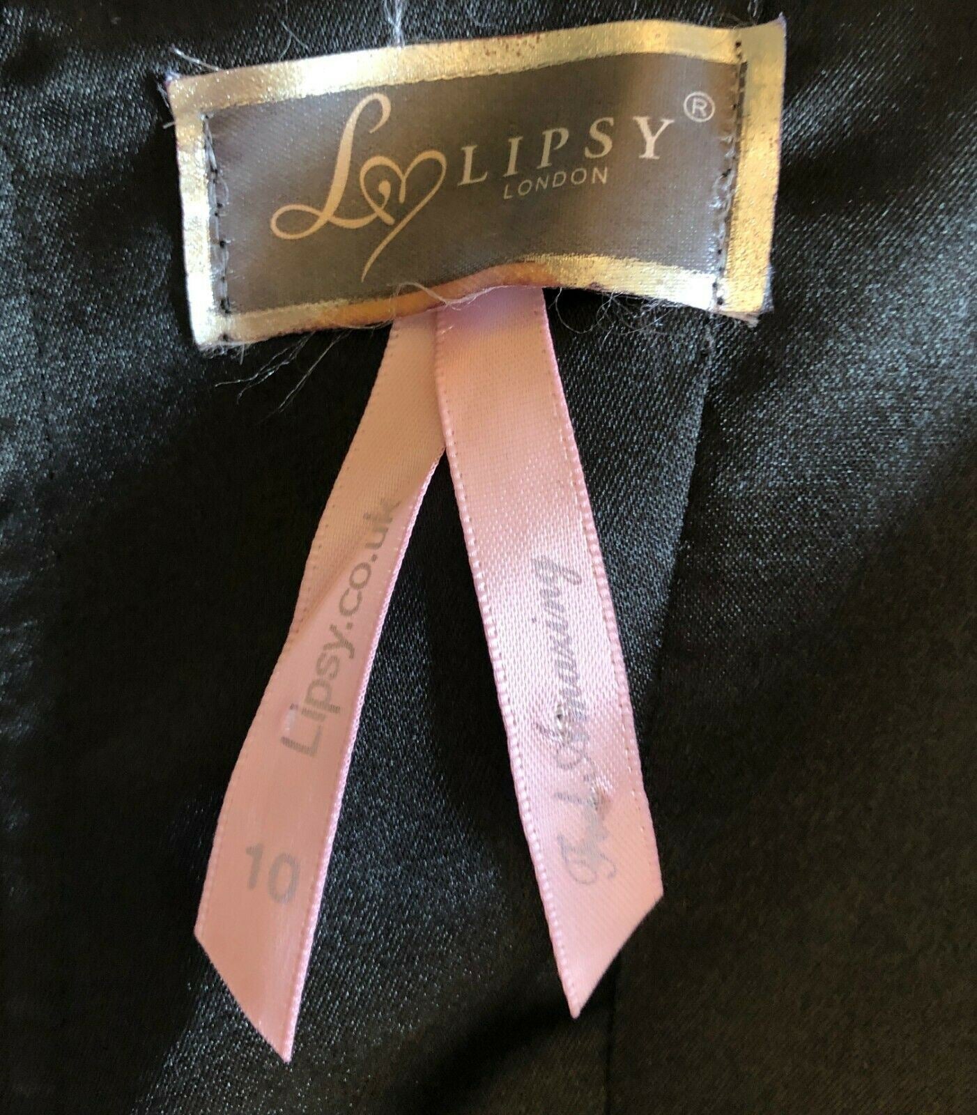 Lipsy Black Satin Strapless Beaded Bust Pencil Dress UK 10 US 6 EU 38 Timeless Fashions