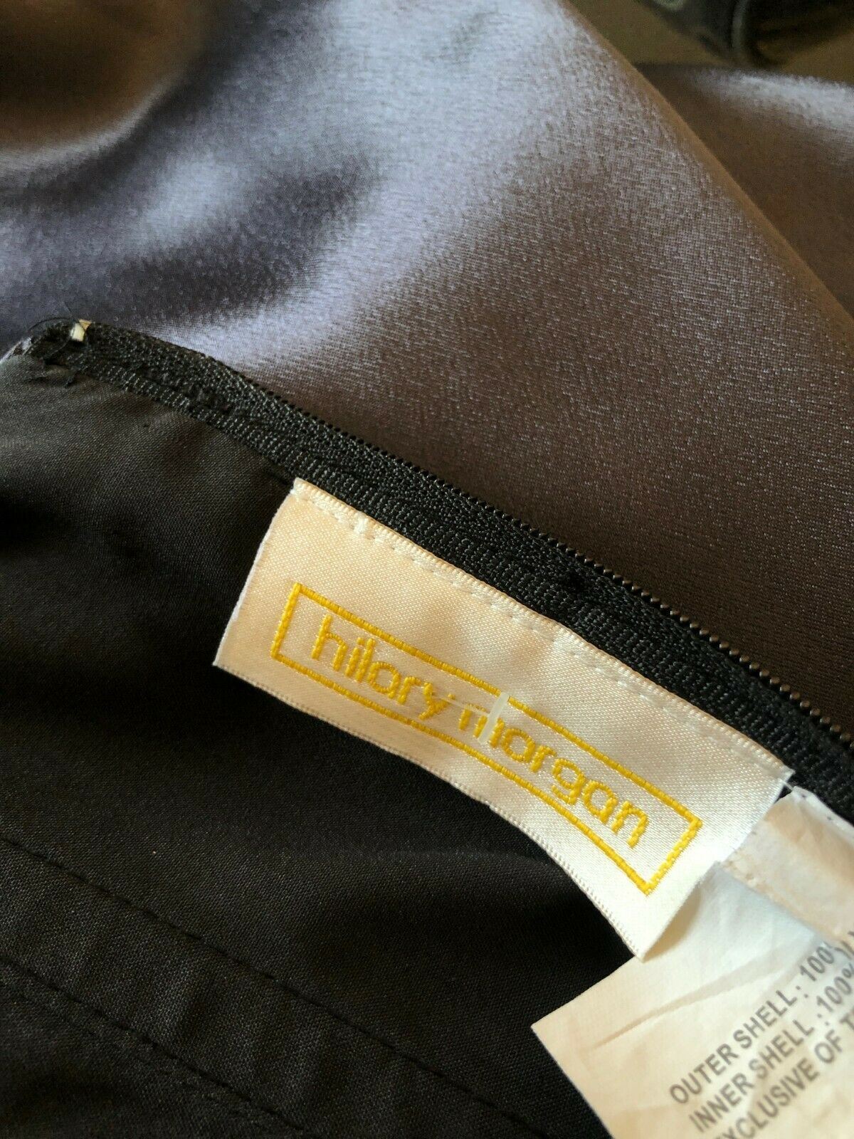 Hilary Morgan Slate Grey Satin Maxi Dress Prom, Bridesmaid UK 6 US 2 EU 34 Timeless Fashions