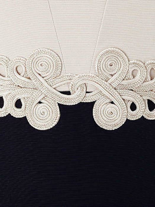 Phase Eight Oyster& Navy Elizabeth Cord Detail Dress UK 8 US 4 EU 36 RRP £189 Timeless Fashions