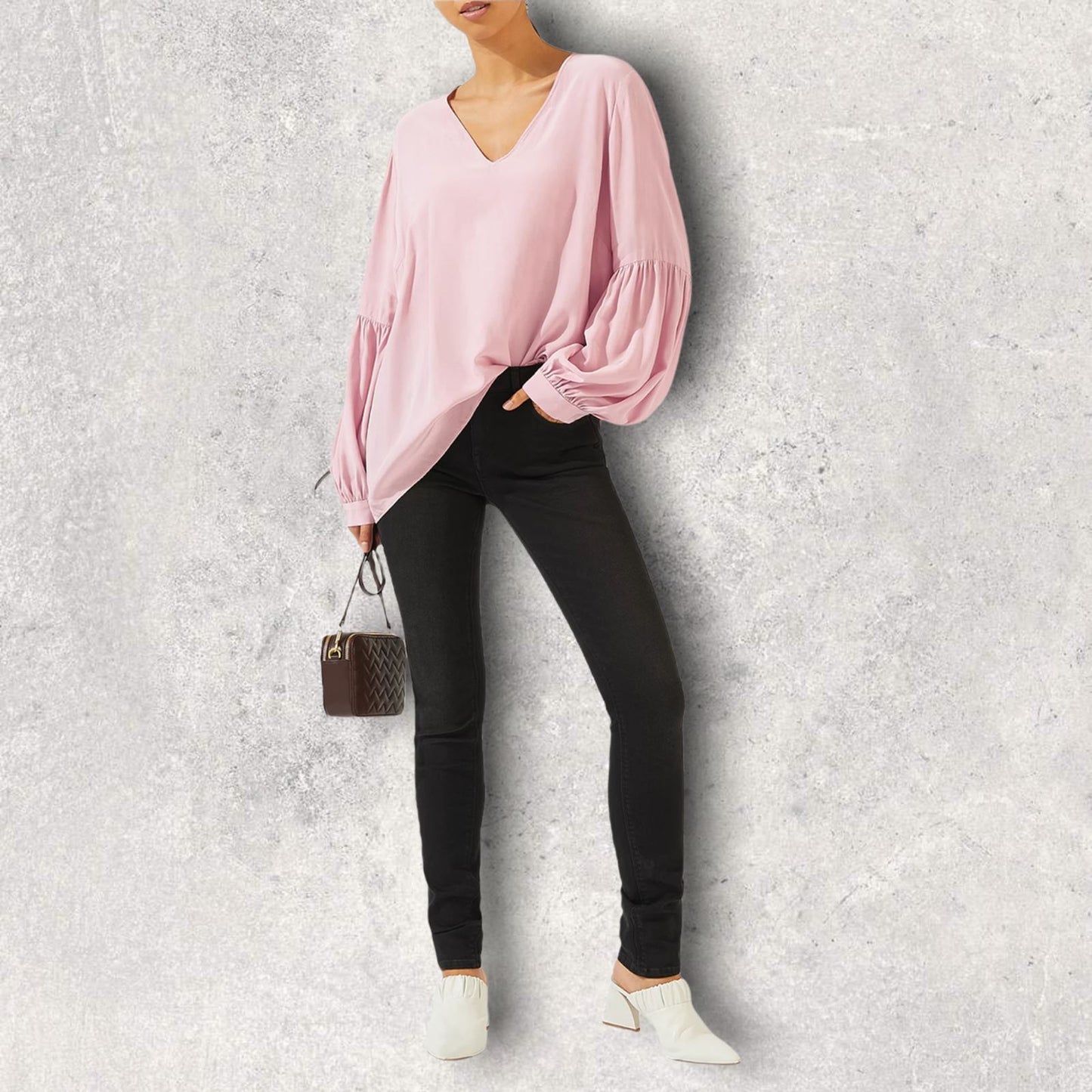Jigsaw Bishop Sleeve Top, Pink Orchid UK 8 US 4 EU 36 Timeless Fashions