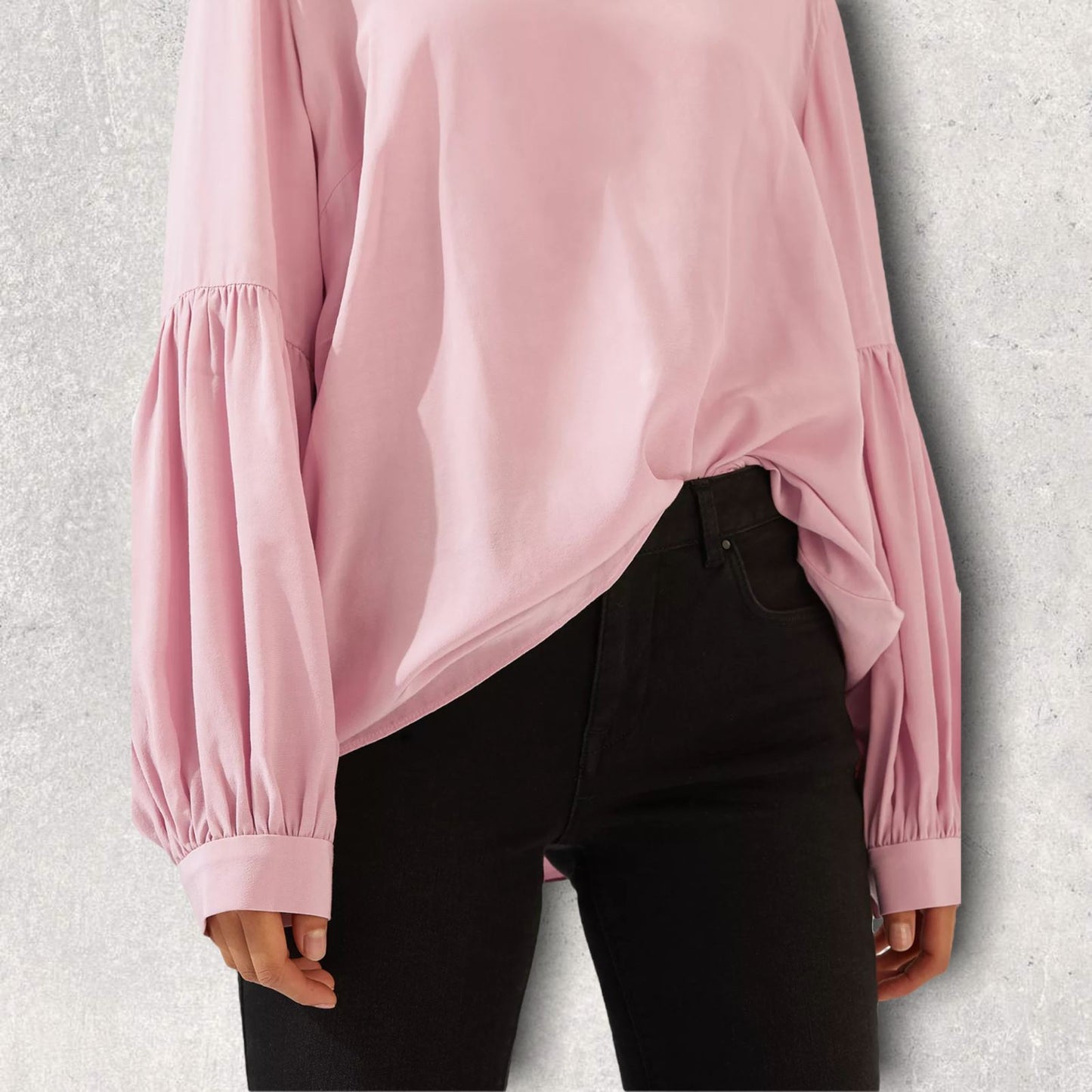Jigsaw Bishop Sleeve Top, Pink Orchid UK 8 US 4 EU 36 Timeless Fashions