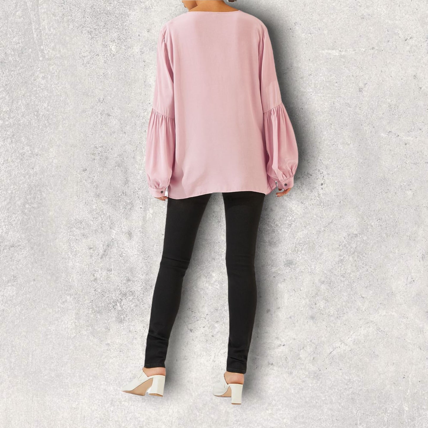 Jigsaw Bishop Sleeve Top, Pink Orchid UK 8 US 4 EU 36 Timeless Fashions
