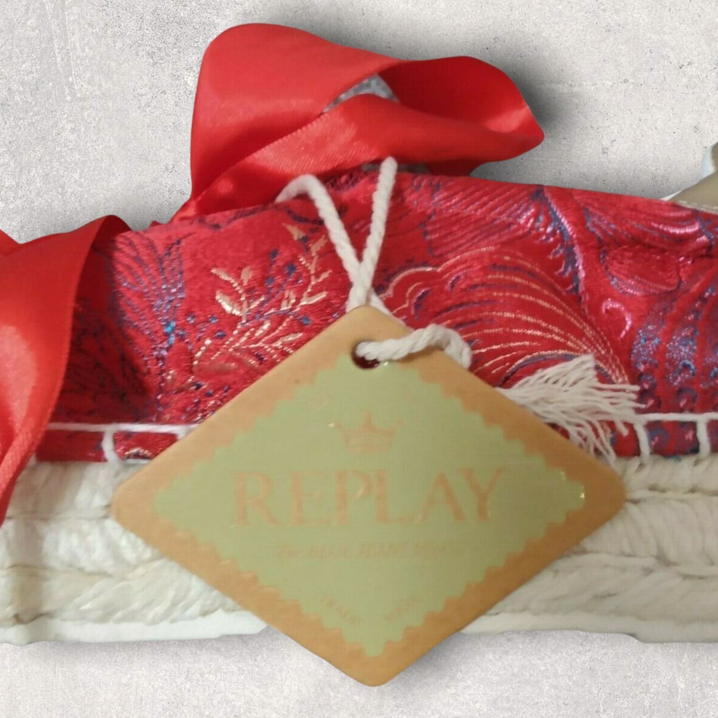 Replay Floral Red Embroidered Orient Box Chinese Espadrilles Trainers UK 7 EU 40 Timeless Fashions