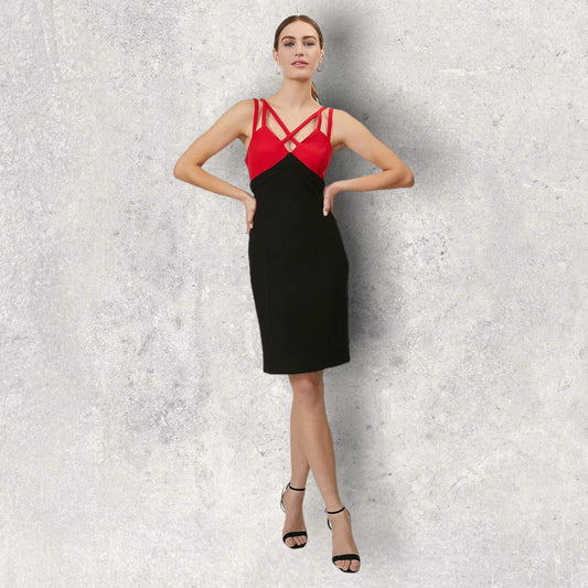 Coast Red & Black Multi Strap Mini Dress UK 12 US 8 EU 40 Timeless Fashions