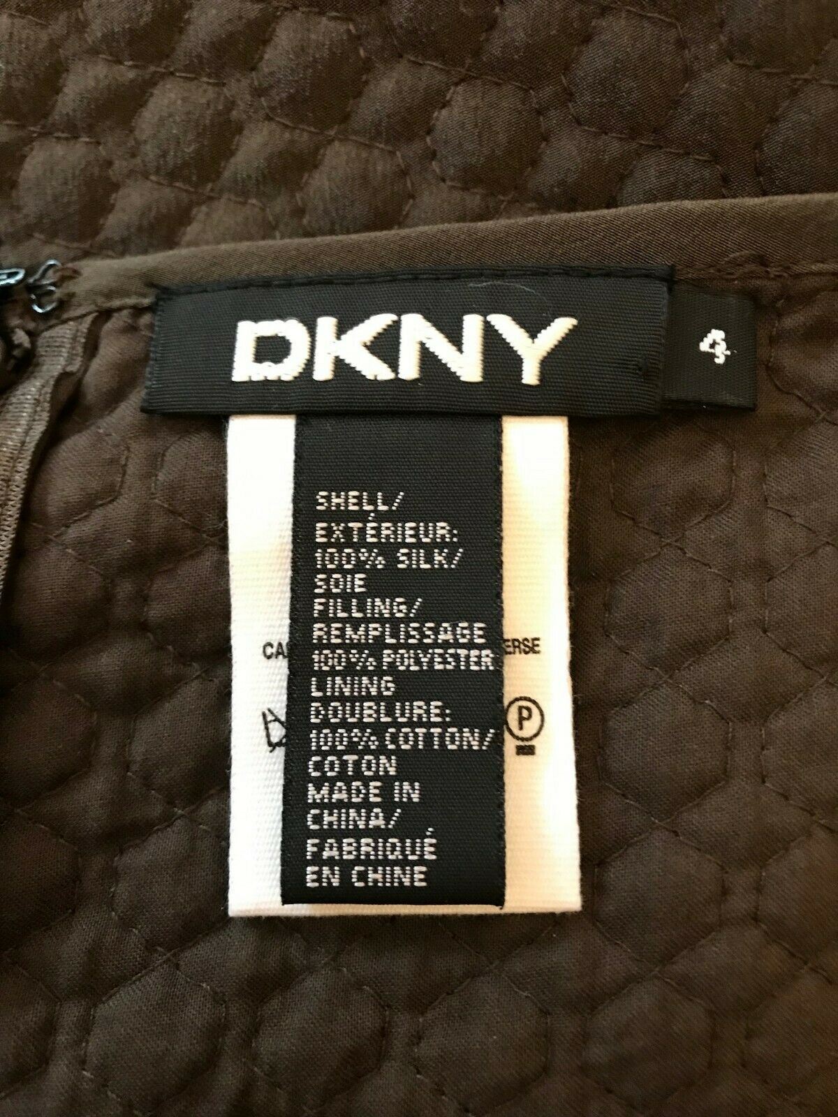 DKNY Brown Quilted A-line Skirt UK 8 US 4 EU 36 Timeless Fashions