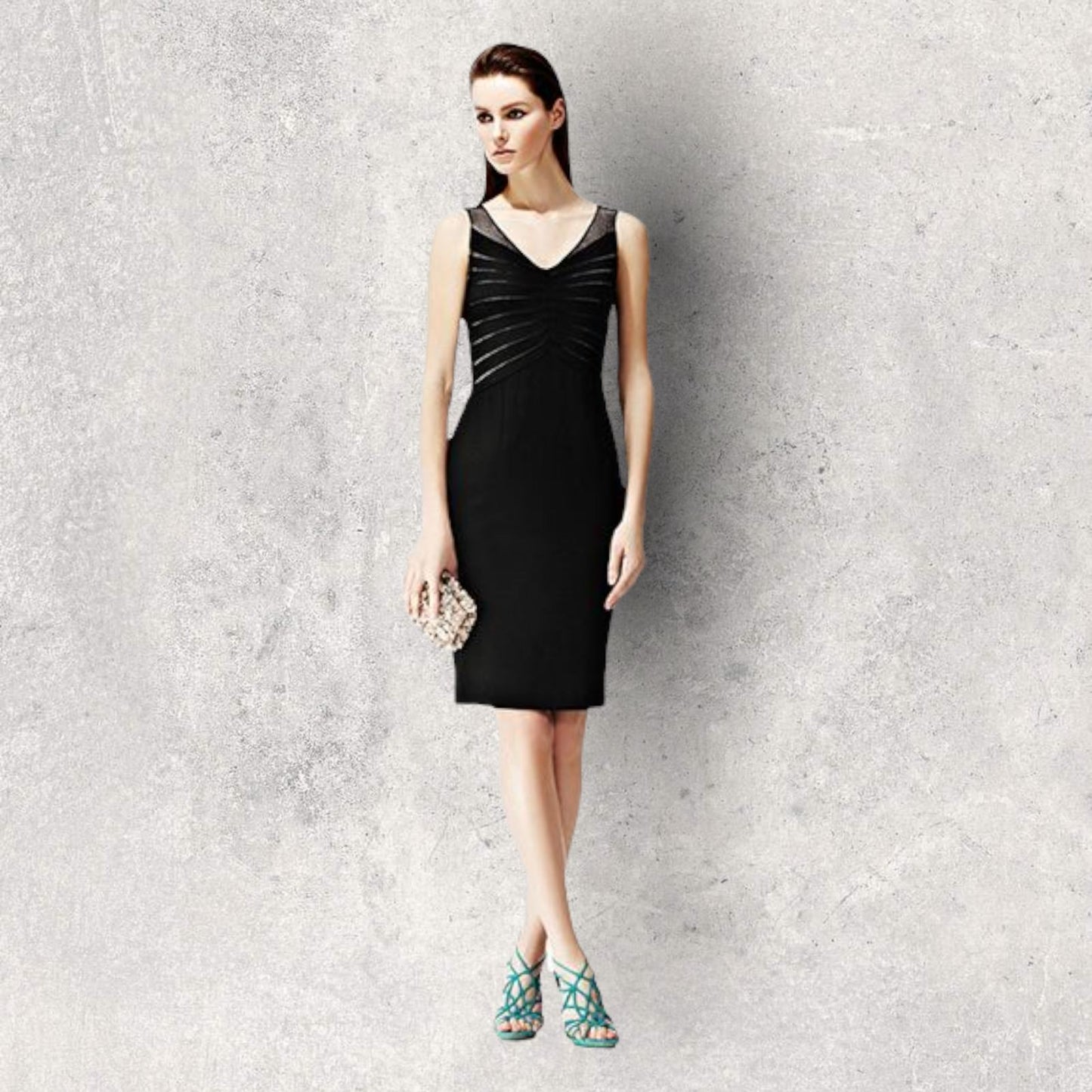 Reiss Sonita Black Mesh Panel Bodycon Dress UK 12 US 8 EU 40 RRP £190 Timeless Fashions