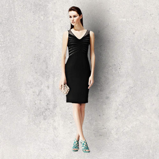 Reiss Sonita Black Mesh Panel Bodycon Dress UK 12 US 8 EU 40 RRP £190 Timeless Fashions