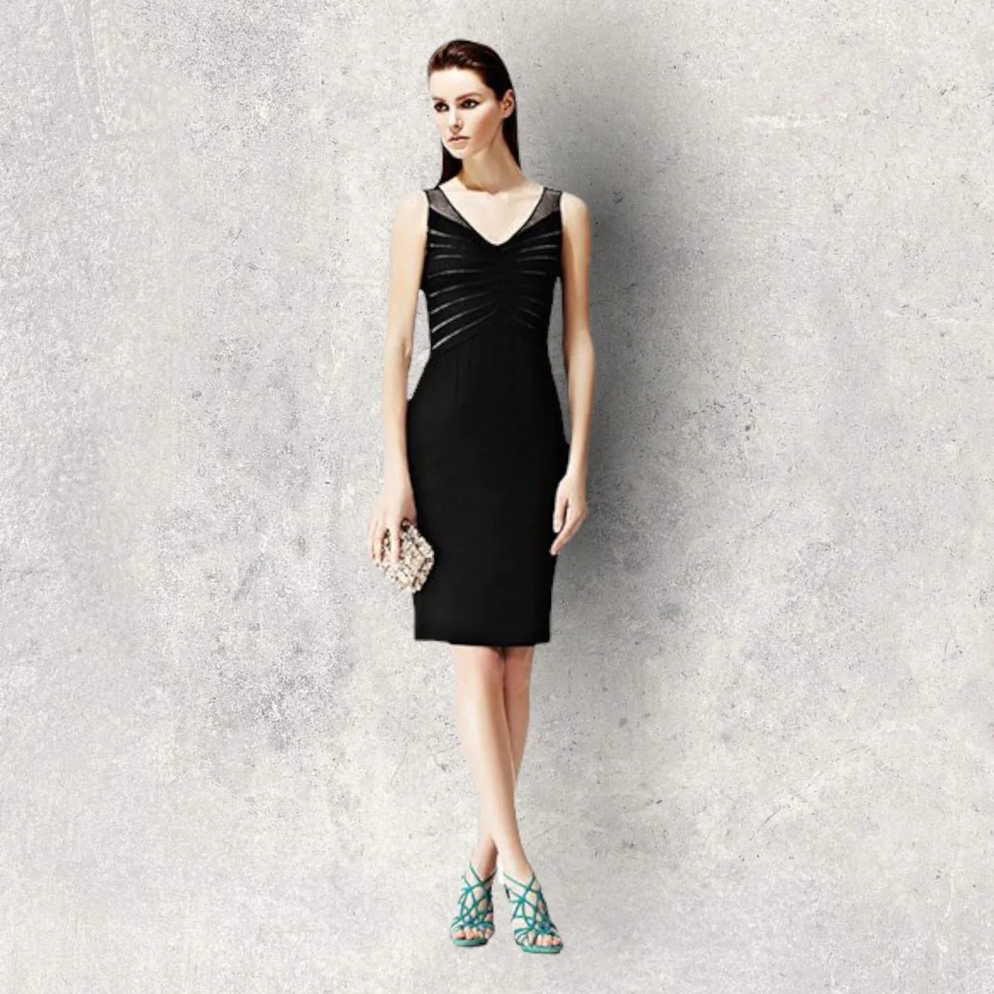 Reiss Sonita Black Mesh Panel Bodycon Dress UK 12 US 8 EU 40 RRP £190 - Timelessfashions