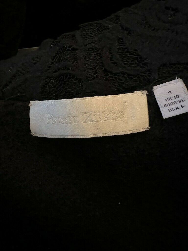 Ronit Zilkha Vintage Women's Black Lacy Wool Blend Jacket UK 10 US 6 EU 38 Timeless Fashions