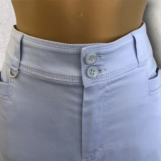 Betty Barclay Pale Blue Cotton Straight Leg Stretch Trousers UK 10 US 6 EU 38 - Timelessfashions