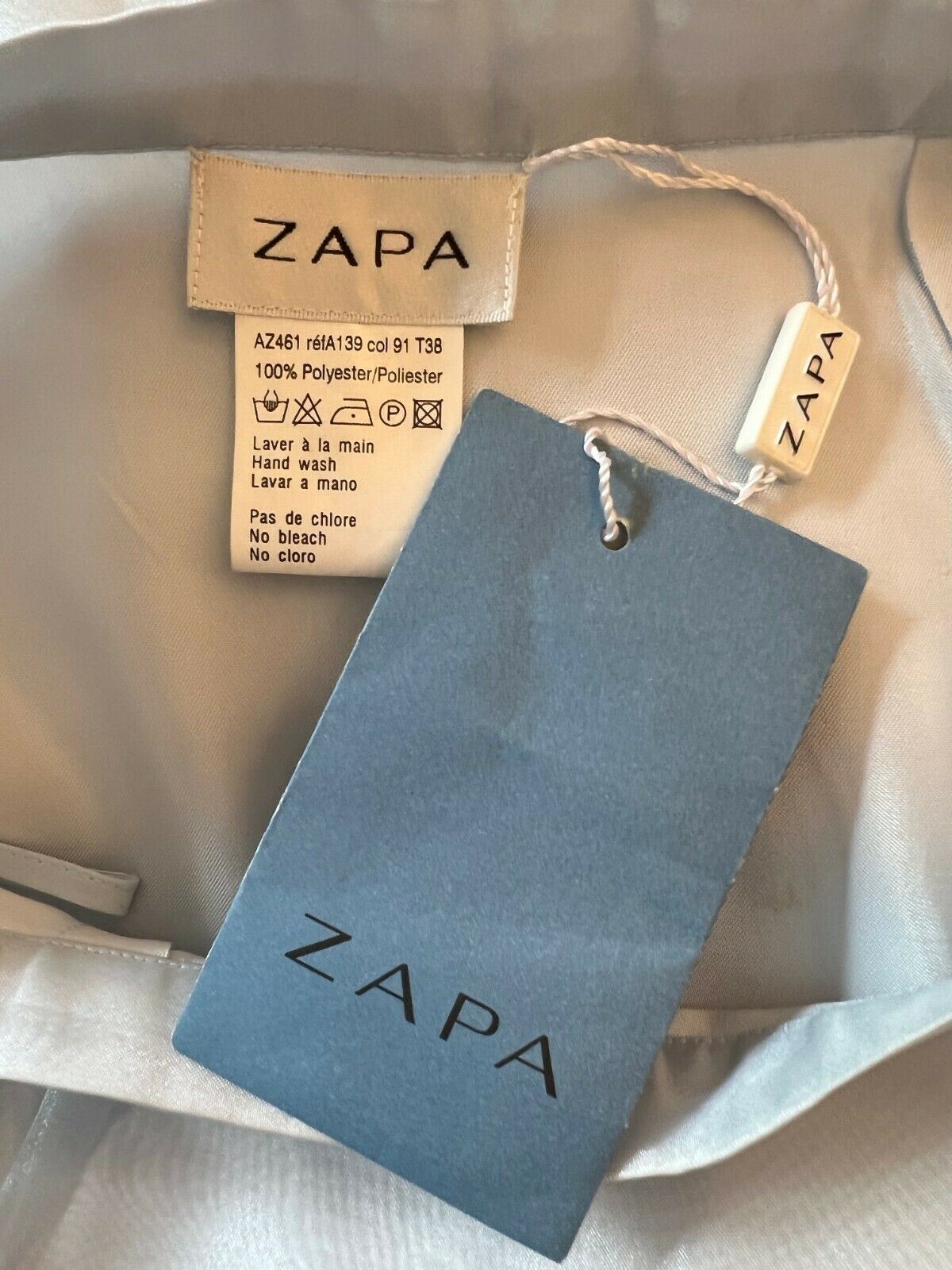 Zapa Ice Blue Organza Embroidered Summer Pencil Skirt UK 8/10 US 4/6 EU 36/38 Timeless Fashions