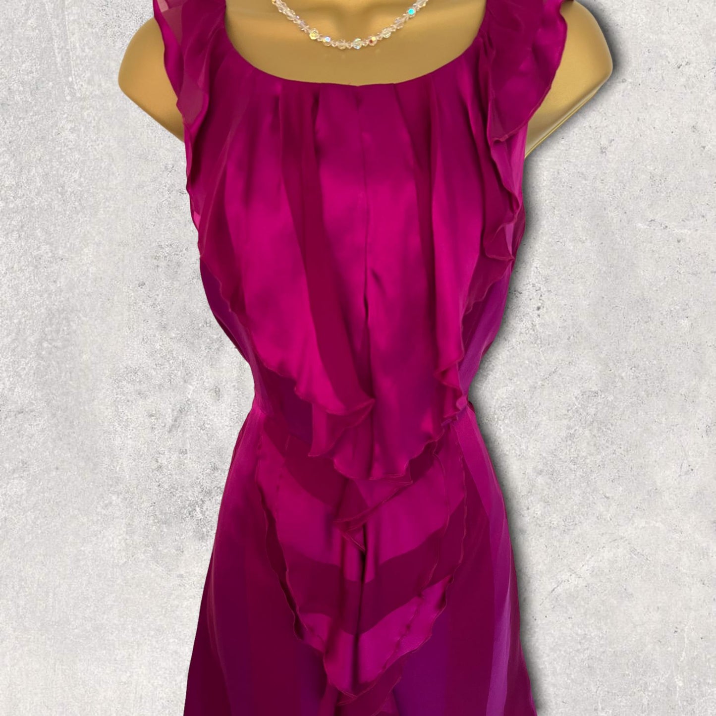 Moschino Fuschia Pink Silk Ruffle Dress IT 40 UK 8 US 4 EU 36 Timeless Fashions