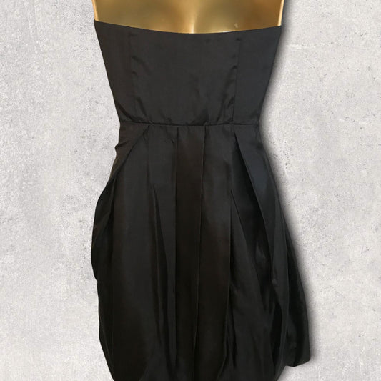 GIVe Black Silk & Sequin Bubble Cocktail Dress UK 8 US 4 EU 36 Timeless Fashions