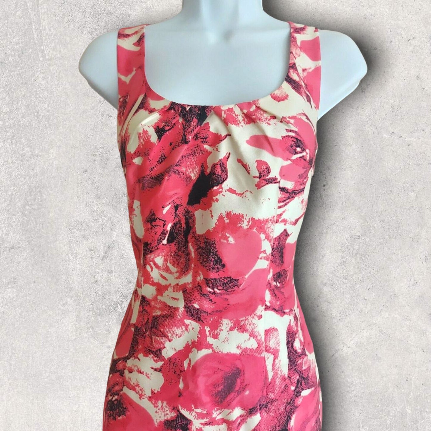 L.K. Bennett Pink & Ivory Wool & Silk Sleeveless Pencil Dress UK 12 EU 40 Timeless Fashions