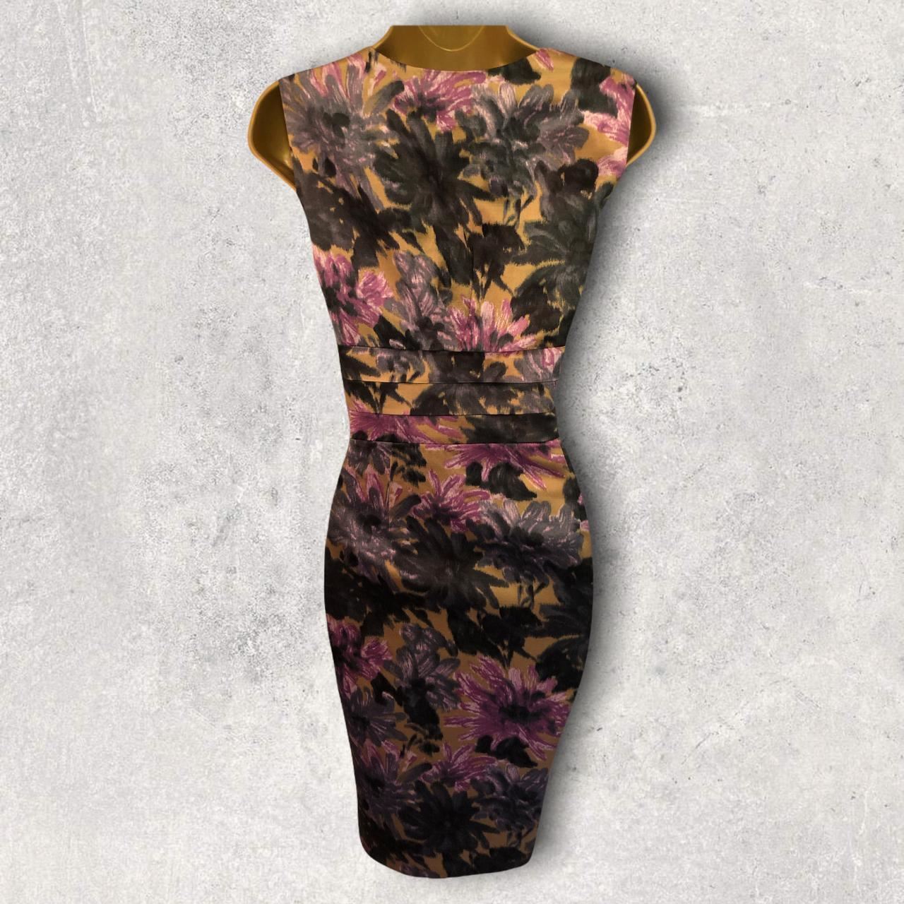 L.K. Bennett Multicoloured Floral Silk Blend Pencil Dress UK 10 US 6 EU 38 Timeless Fashions