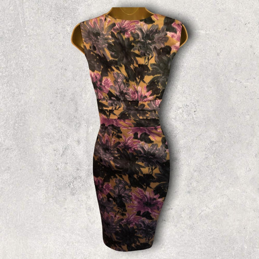 L.K. Bennett Multicoloured Floral Silk Blend Pencil Dress UK 10 US 6 EU 38 Timeless Fashions
