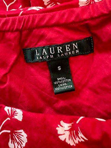 Ralph Lauren Red & White Cotton Floral Skirt Size S Approx UK 10/12 US 6/8 EU 38/40 - Timelessfashions