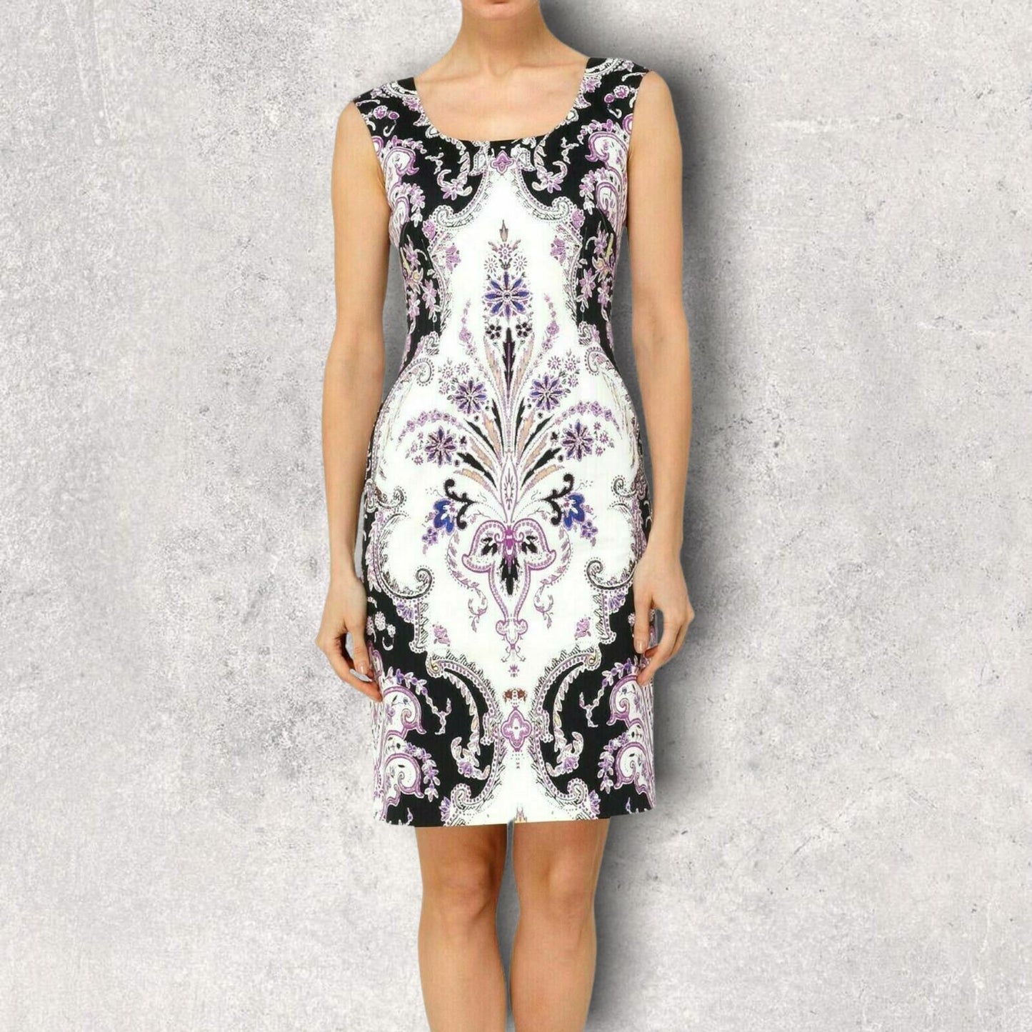 Phase Eight MultiColoured Paisley Stretch Bodycon Dress UK 10 US 6 EU 38 Timeless Fashions