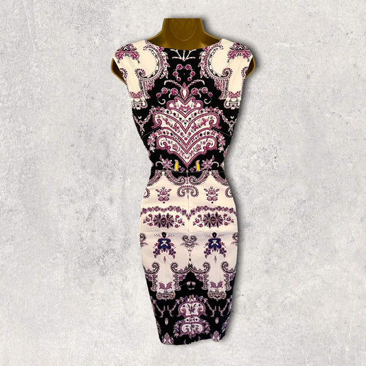 Phase Eight MultiColoured Paisley Stretch Bodycon Dress UK 10 US 6 EU 38 Timeless Fashions