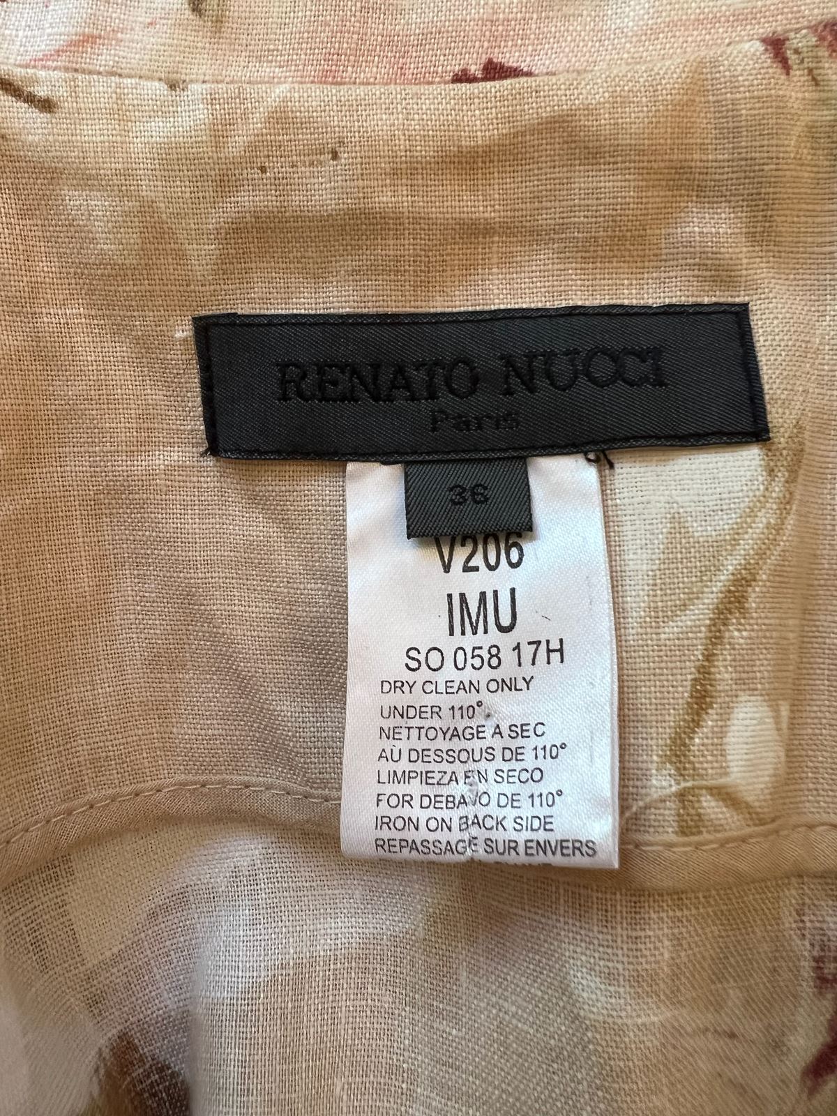 Renato Nucci Floral Cream Linen Beaded Summer Jacket UK 8 US 4 EU 36 Timeless Fashions