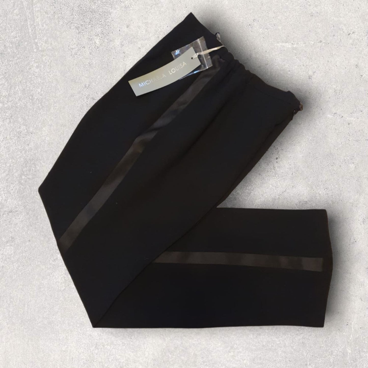 Michaela Louisa Black Tuxedo Evening Trousers UK 12 US 8 EU 40 Timeless Fashions