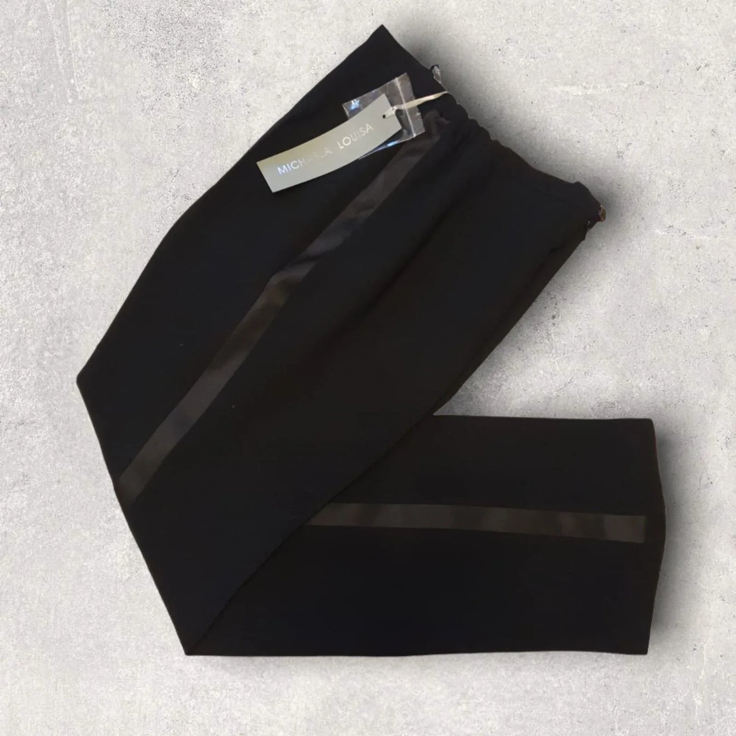 Michaela Louisa Black Tuxedo Evening Trousers UK 12 US 8 EU 40 - Timelessfashions