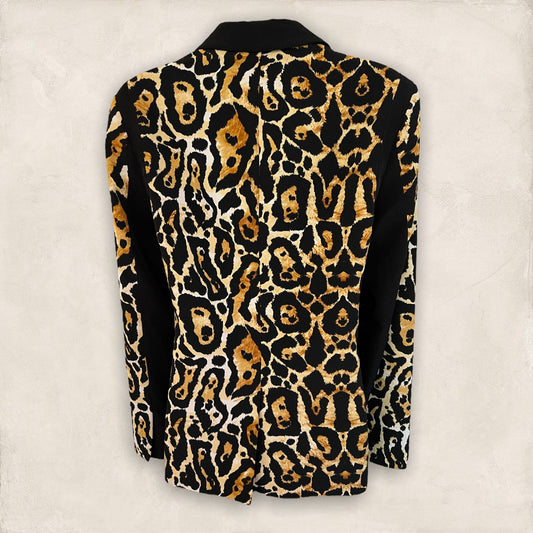 LIMITED EDITION Black Animal Print Open Jacket UK 10 US 6 EU 38 Timeless Fashions
