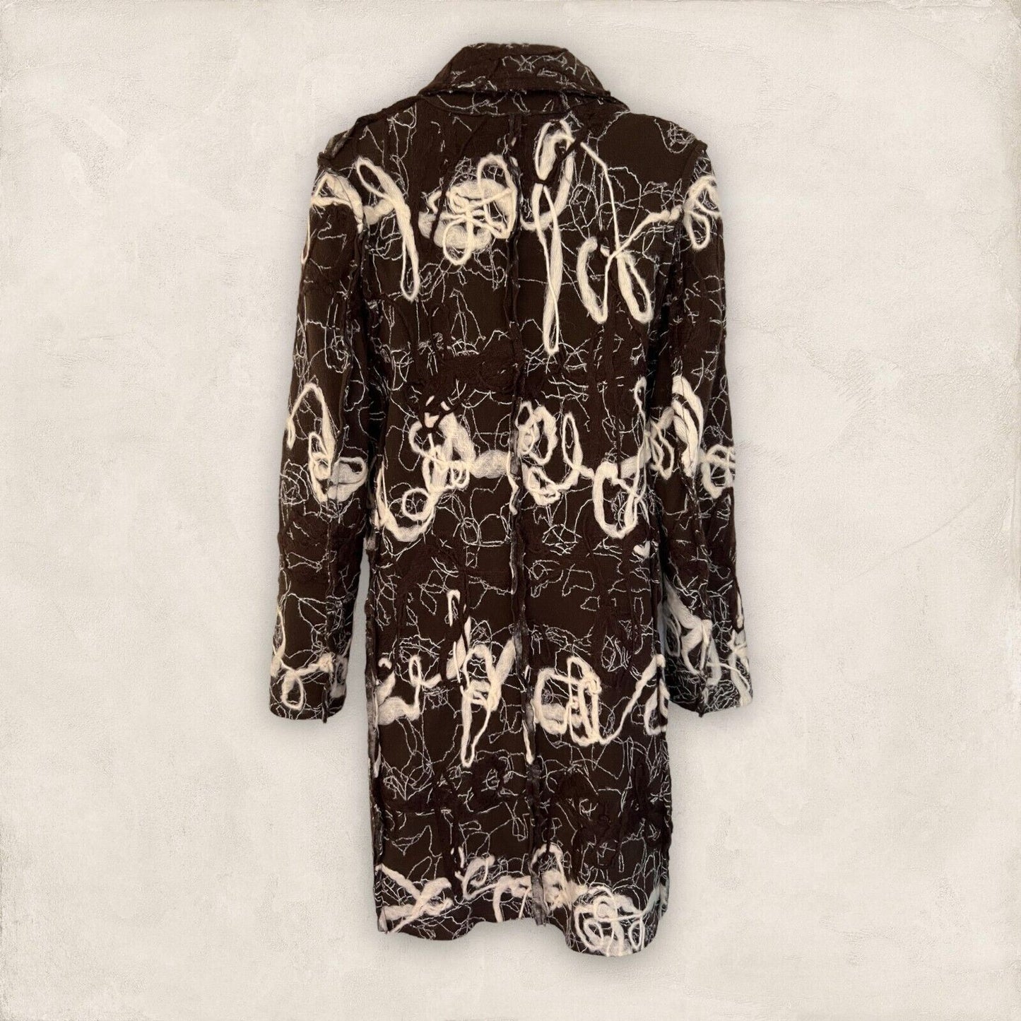 James Lakeland Ladies Brown & Cream Lagenlook Style Coat UK 14 US 10 EU 42 IT 46 Timeless Fashions