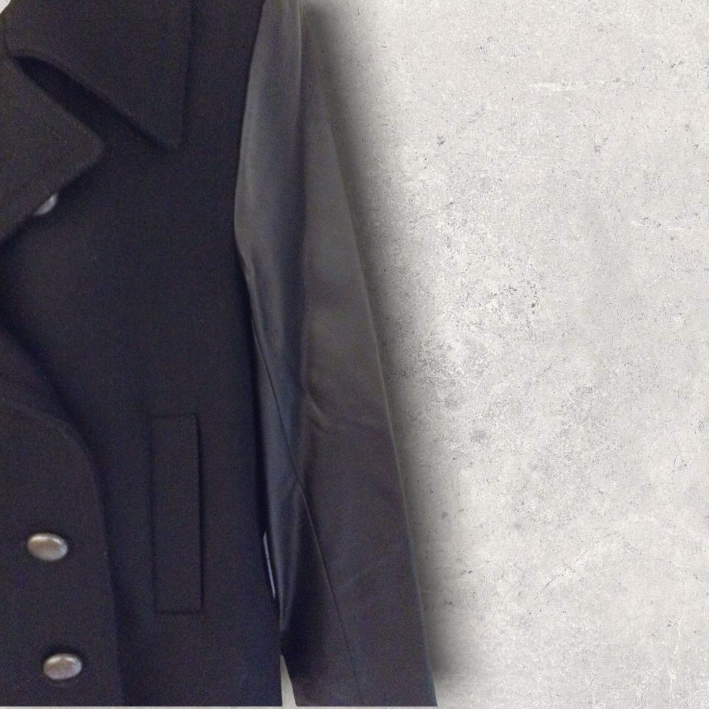Gerard Darel Ladies Black Wool & Lambskin Leather Jacket UK 14 US 10 EU 42 Timeless Fashions