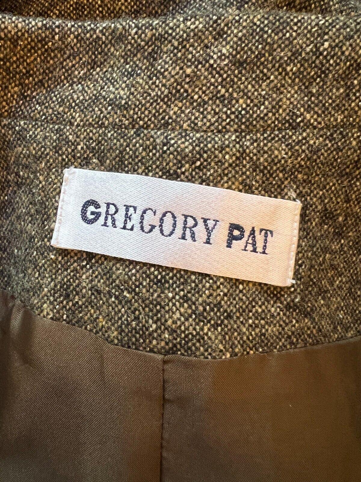 Gregory Pat Grey/Brown Tweed Wool & Silk Blend Box Jacket UK 18 US 14 EU 46 - Timelessfashions