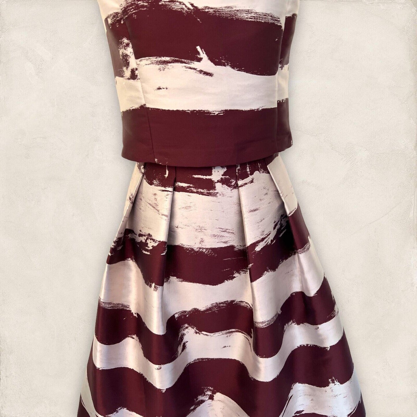 Phase Eight Burgundy & Metallic Silver Skirt & Top UK 14 US 10 EU 42 Timeless Fashions