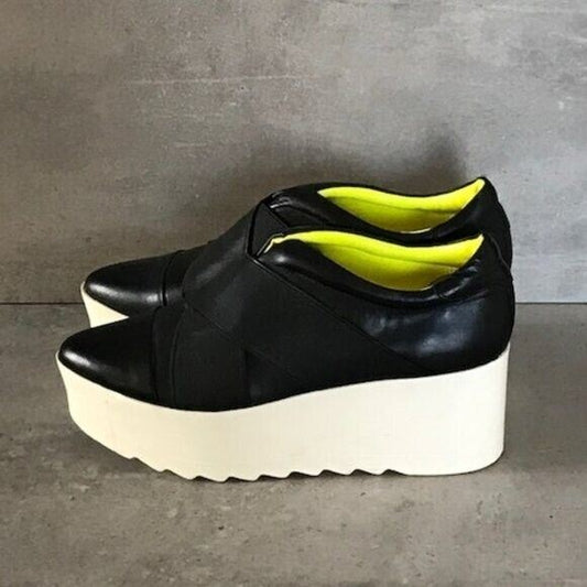 Kendall + Kylie Tasha Black Wedge Sneaker UK 7.5 US 9.5M EU 40.5 Timeless Fashions
