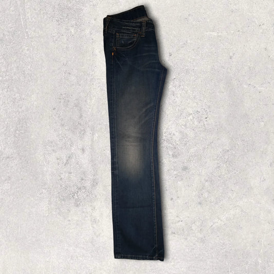 REPLAY Ladies Blue Jeans Gem Pockets Button Fly Low Rise W30" L34" - Timelessfashions