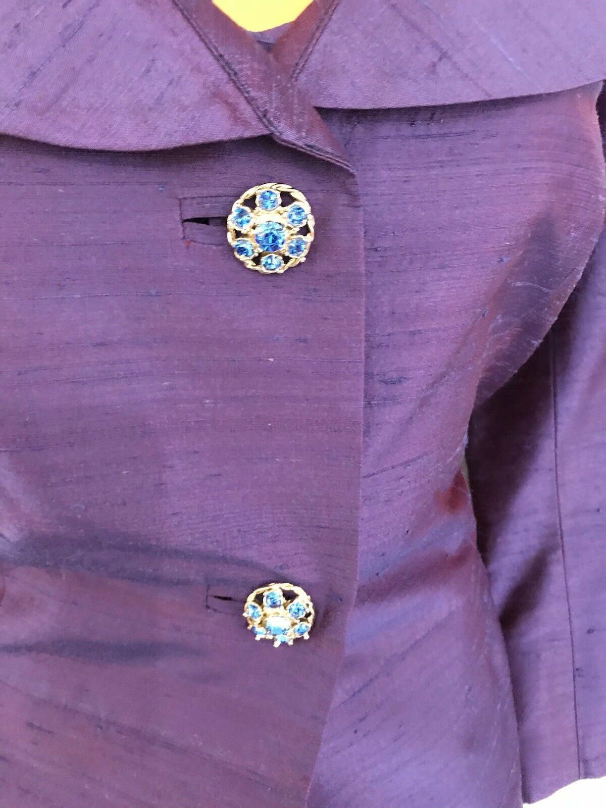 Paule Vasseur Purple Silk Special Occasion Outfit UK 10 US 6 EU 38 Timeless Fashions