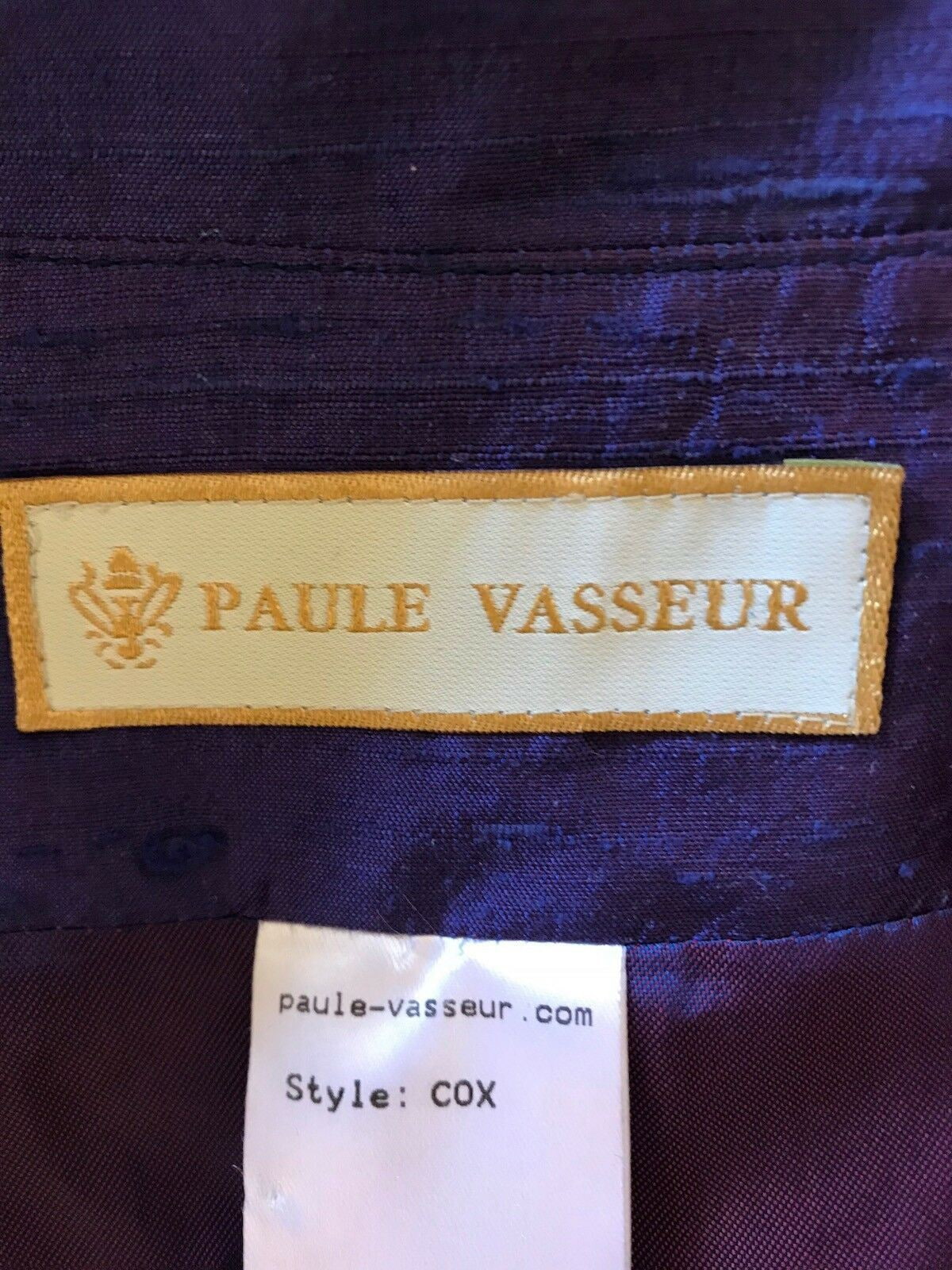 Paule Vasseur Purple Silk Special Occasion Outfit UK 10 US 6 EU 38 Timeless Fashions