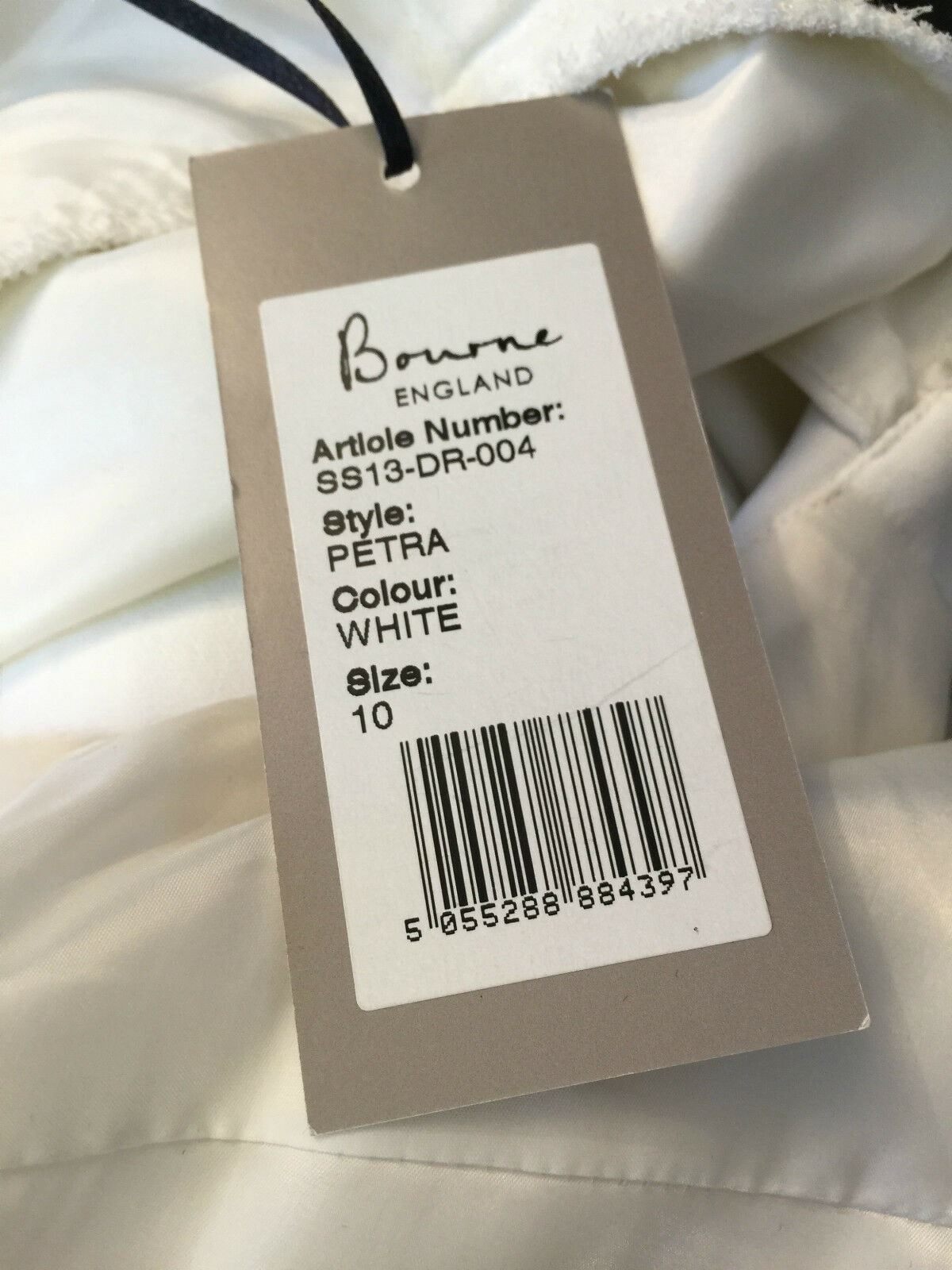 Bourne Ivory Studded Peplum Dress UK 10 US 6 EU 38 Timeless Fashions