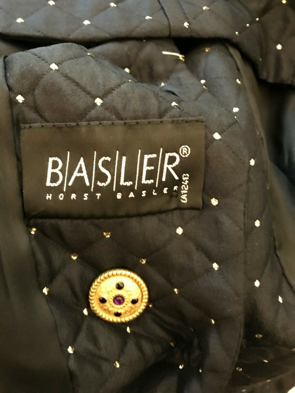Basler Womens Vintage Black Silk 80's Jacket UK 8/10 US 4/6 EU 36/38 Timeless Fashions