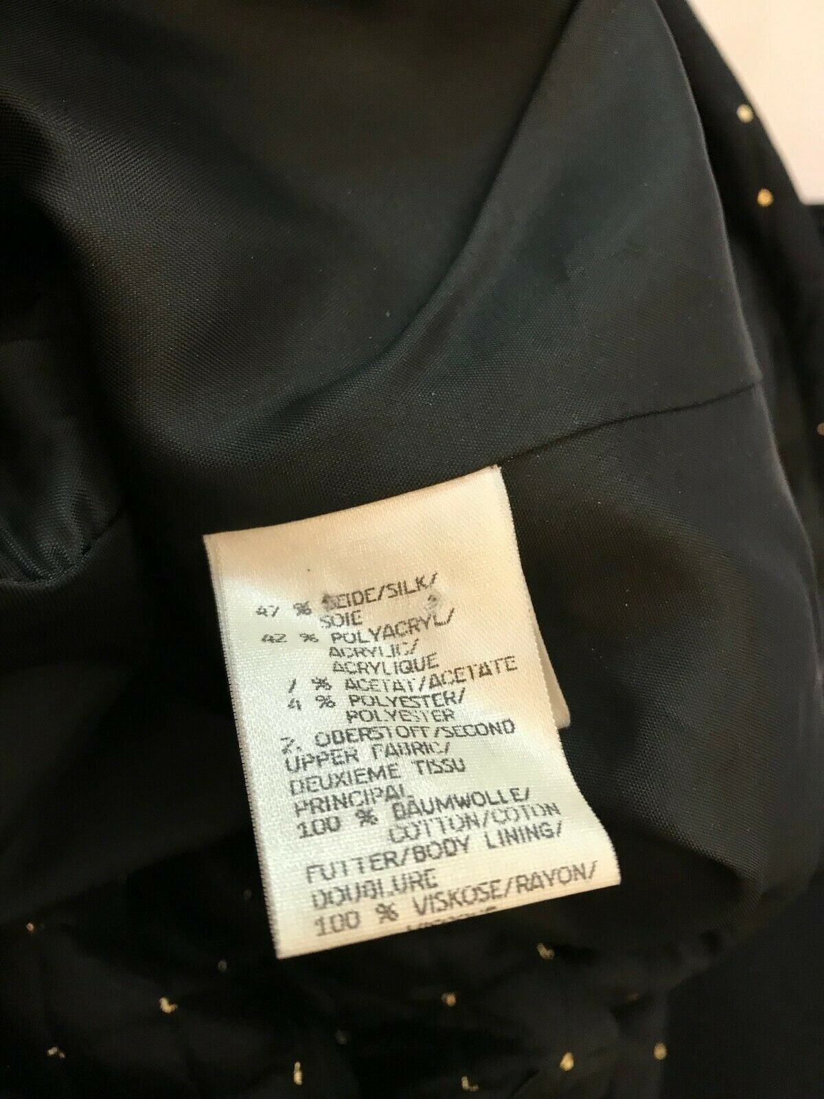 Basler Womens Vintage Black Silk 80's Jacket UK 8/10 US 4/6 EU 36/38 Timeless Fashions