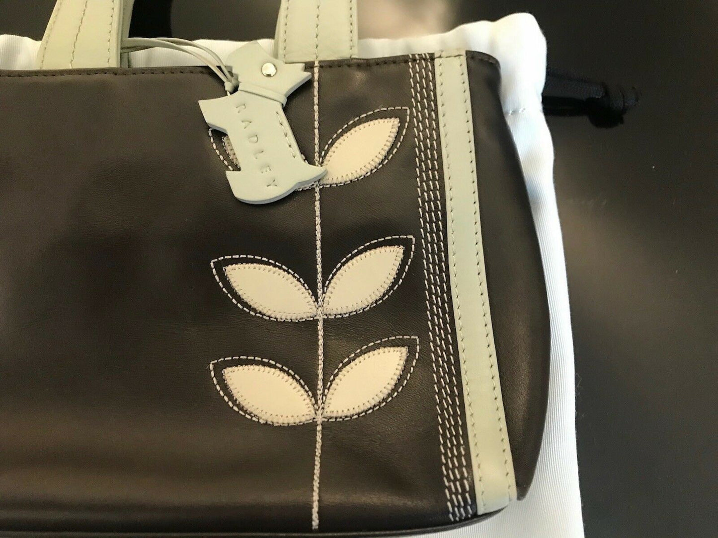 Radley Dark Brown & Duck Egg Blue Small Handbag Timeless Fashions