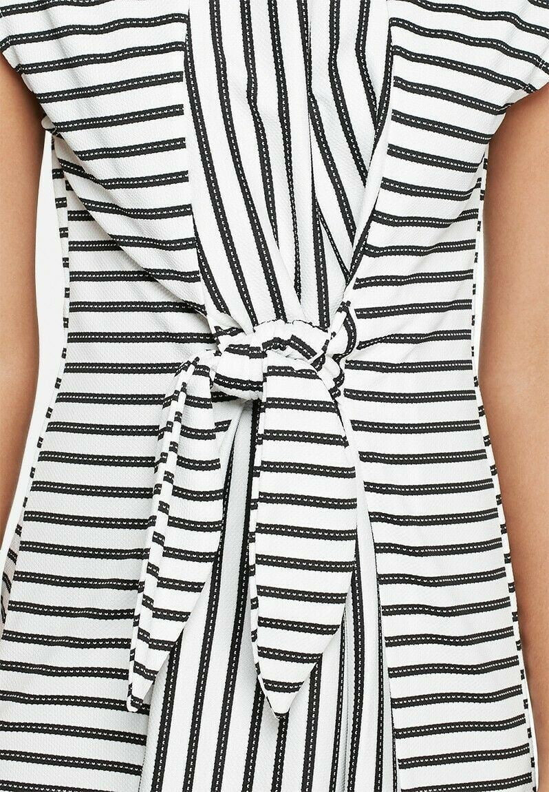 Vero Moda Womens Black & White Striped Mini Dress Size S UK 8 Timeless Fashions