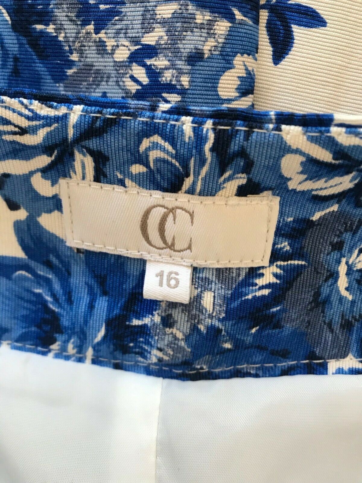 Country Casuals CC Blue & White Floral Skirt UK 16 US 12 EU 44 Timeless Fashions
