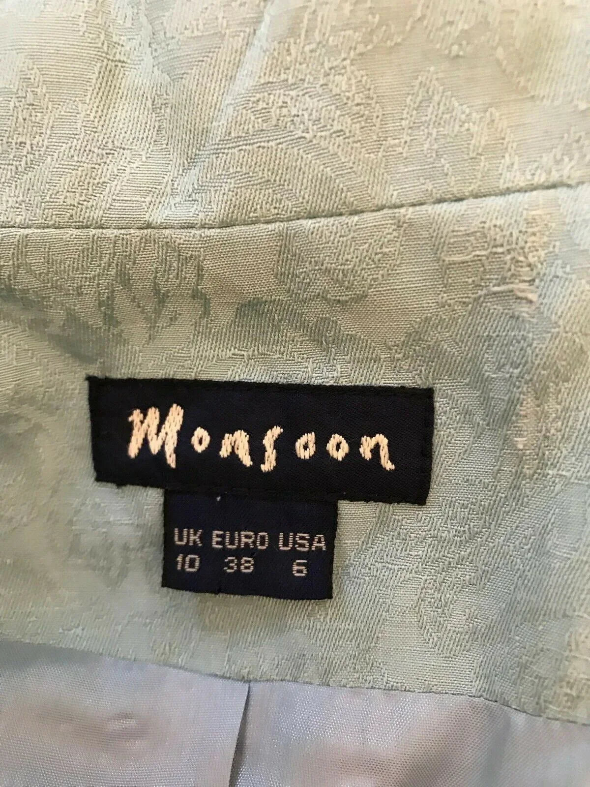 Monsoon Vintage Aqua Green Linen Silk Short Sleeved Top UK 10 US 6 EU 38 - Timelessfashions