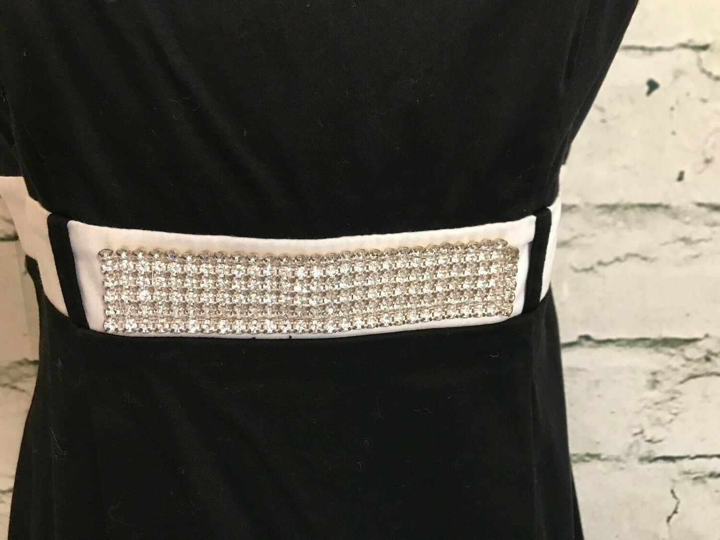 James Lakeland Black & White Diamante Cotton Dress UK 10 US 6 EU 38 Timeless Fashions